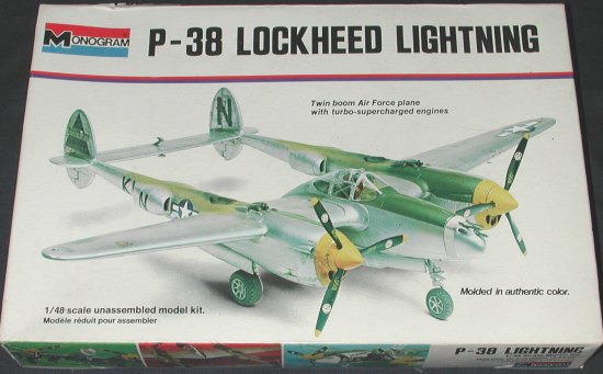 MONOGRAM 6848 1/48 P-38 LIGHTNING (1973)