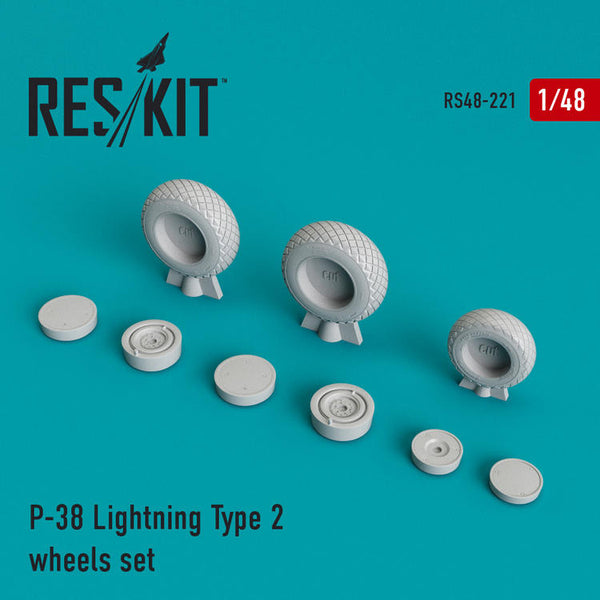 RS480221 1/48 P-38 TYPE 2 WHEELS (RESIN)